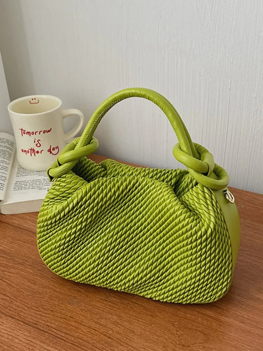 Women's Woven Top Handle Bag | Knotted Mini Handbag | New